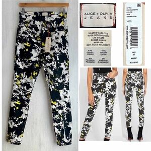 Alice + Olivia Jeans SZ 27 Good High Rise Fit Ankle Skinny Divine Opal NEW $225